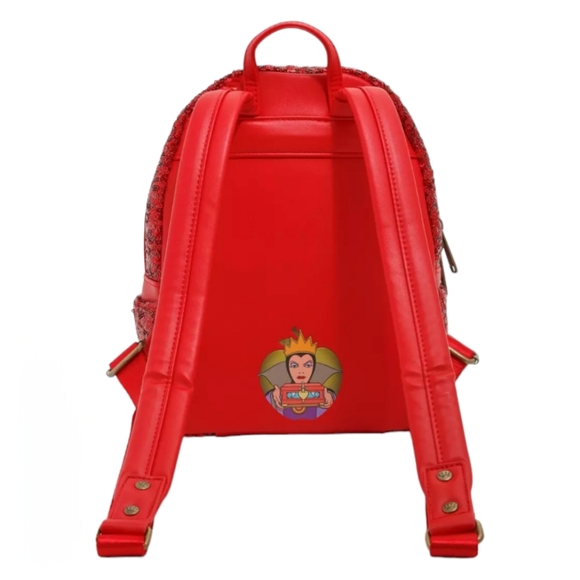 Loungefly Disney Villains Evil Queen Old Hag Sequin Snow Globe Mini Backpack - Picture 4 of 4